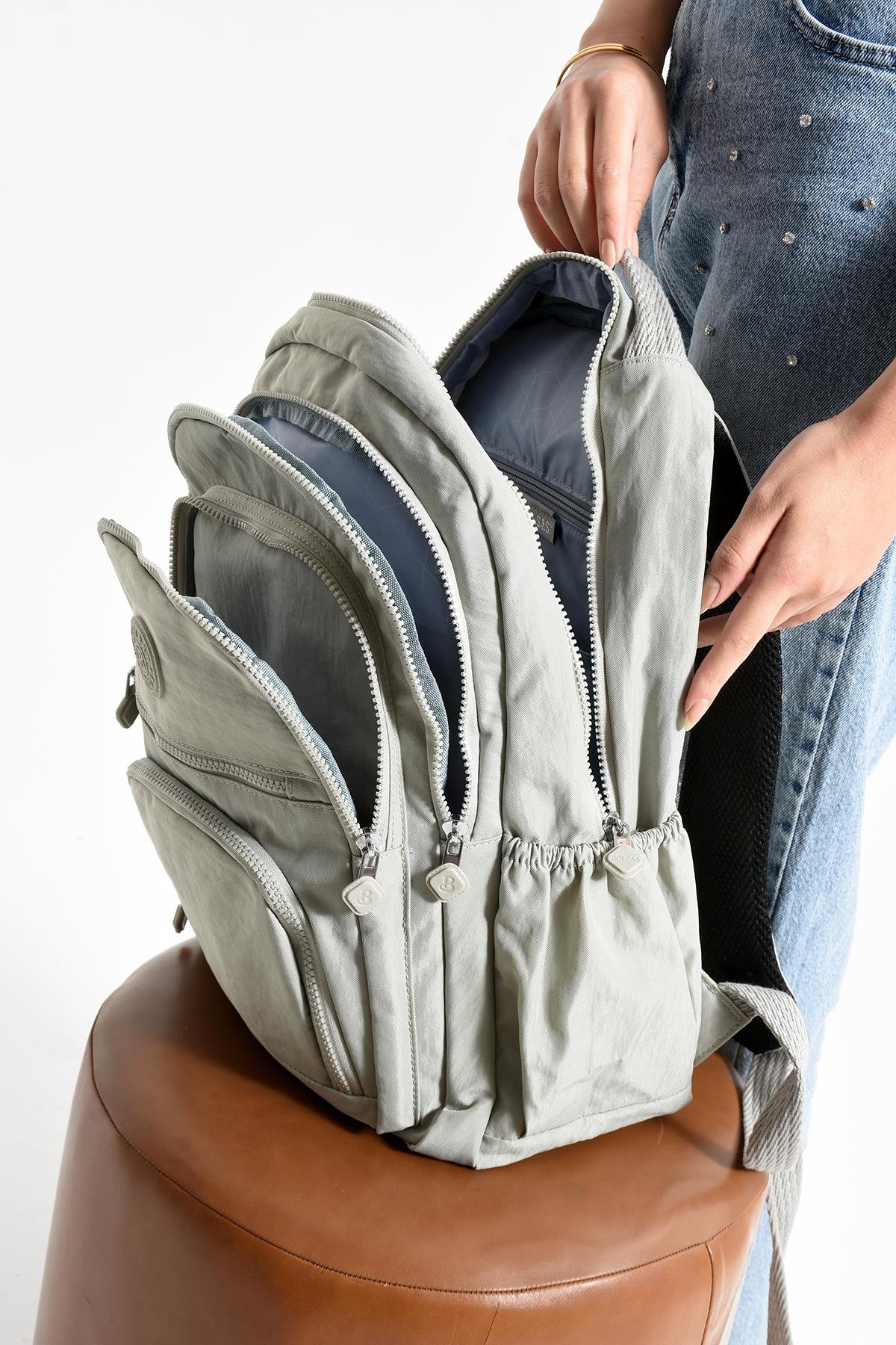 Bolsas Kadın Okul Sırt Çanta Gri 1087