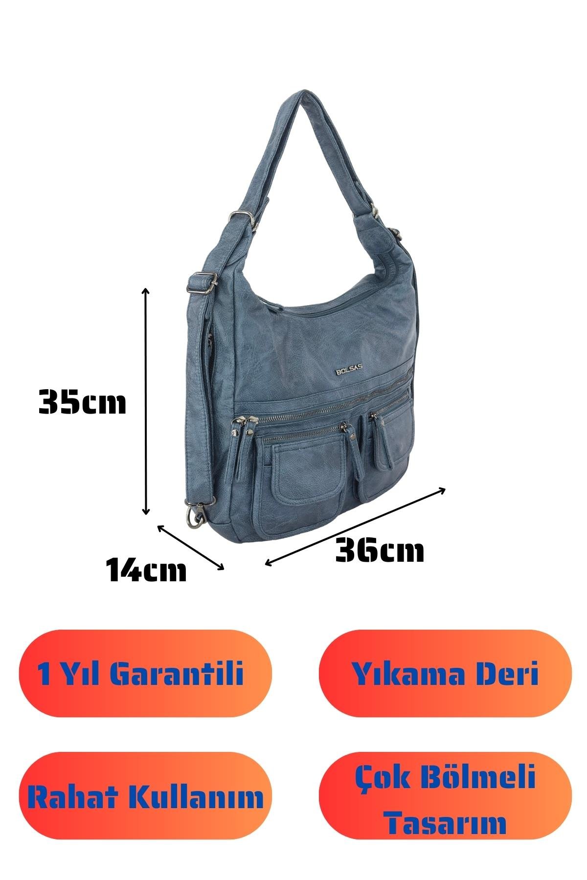 Bolsas Kadın Omuz ve Sırt  Çanta Mavi 1038