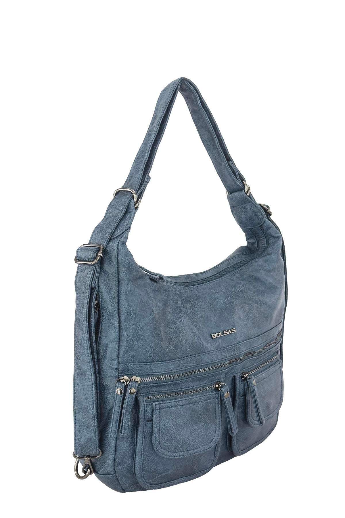 Bolsas Kadın Omuz ve Sırt  Çanta Mavi 1038