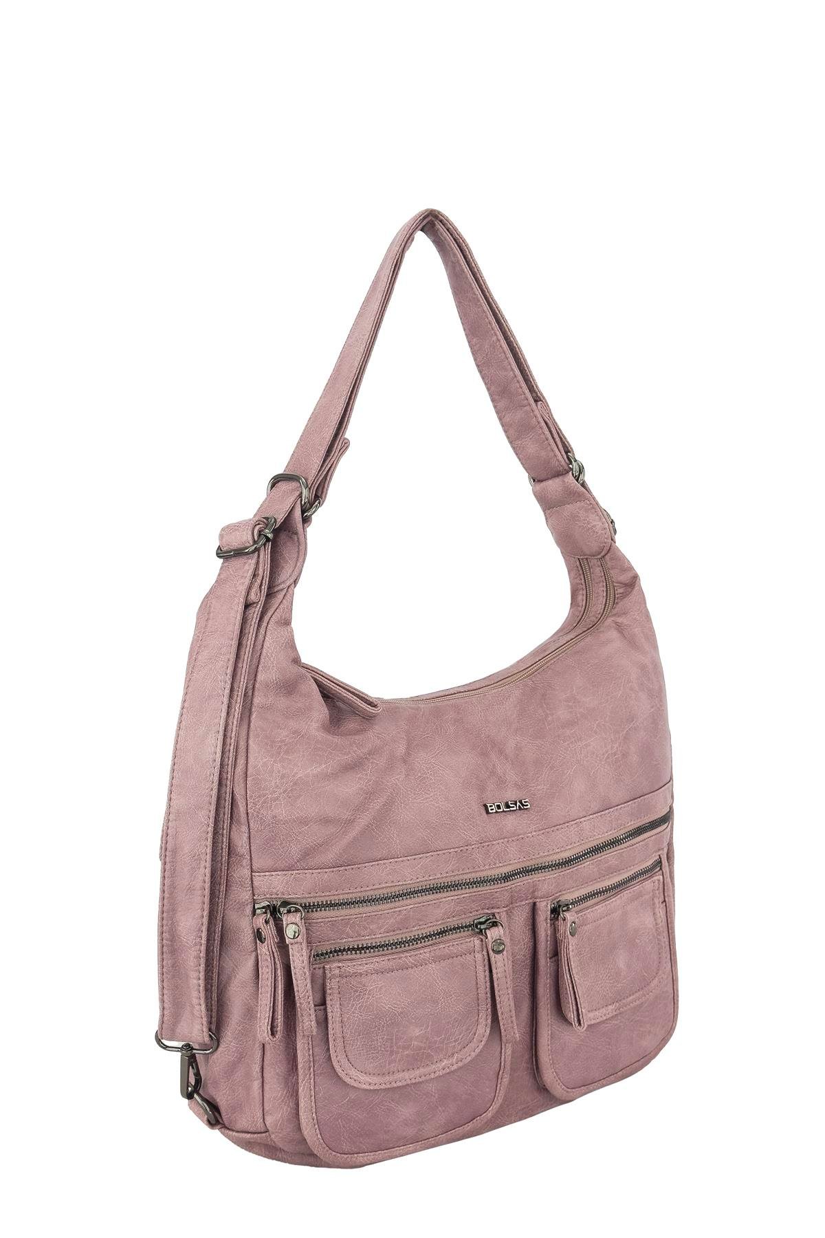 Bolsas Kadın Omuz ve Sırt  Çanta Pudra 1038