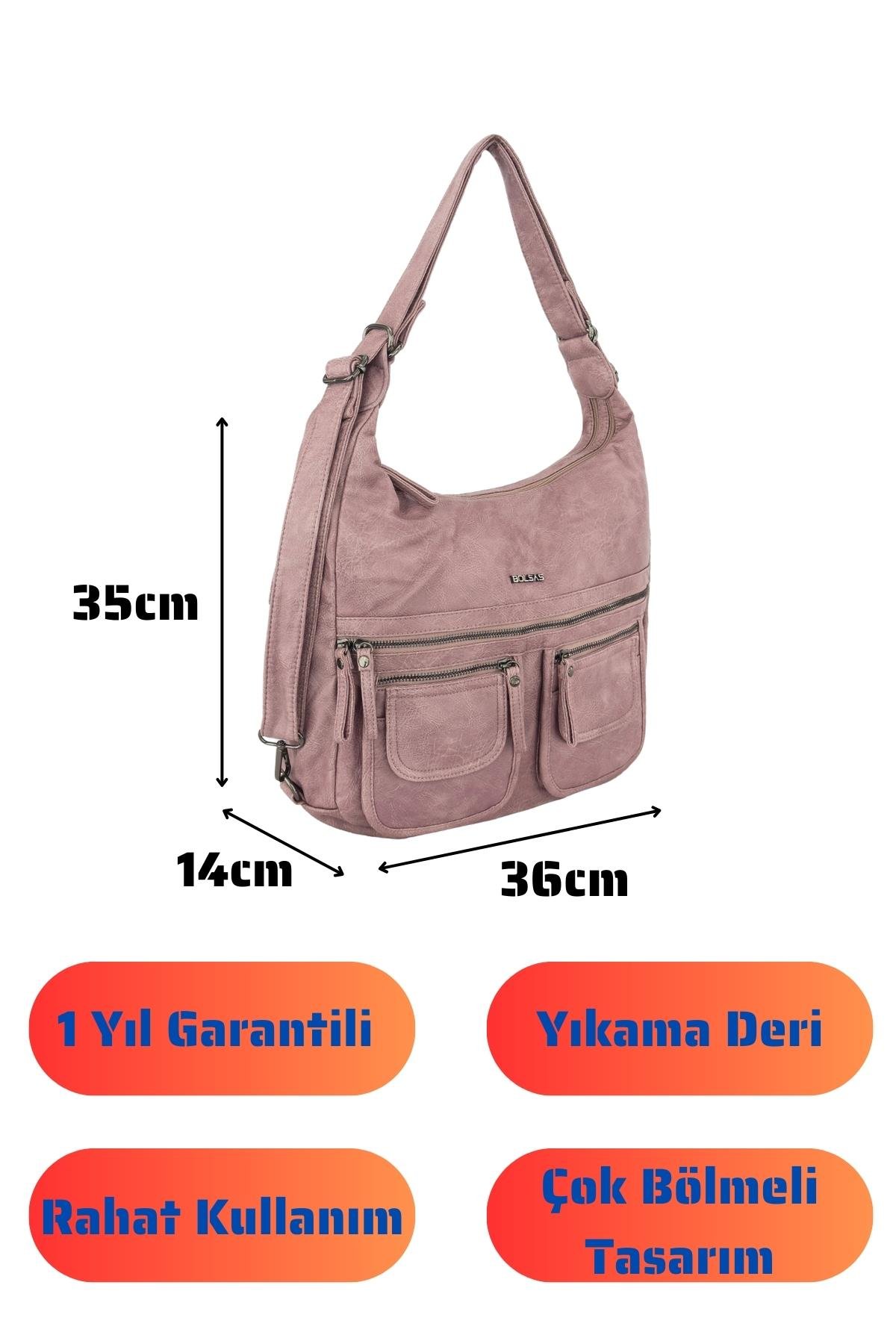 Bolsas Kadın Omuz ve Sırt  Çanta Pudra 1038