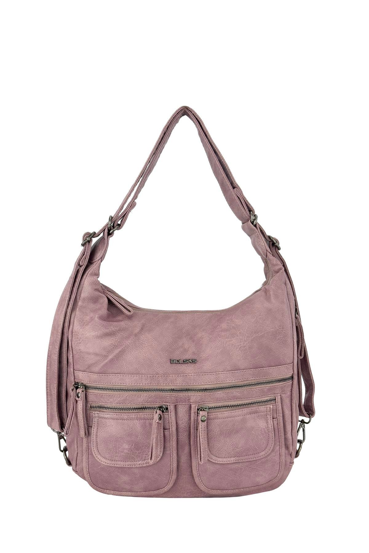 Bolsas Kadın Omuz ve Sırt  Çanta Pudra 1038