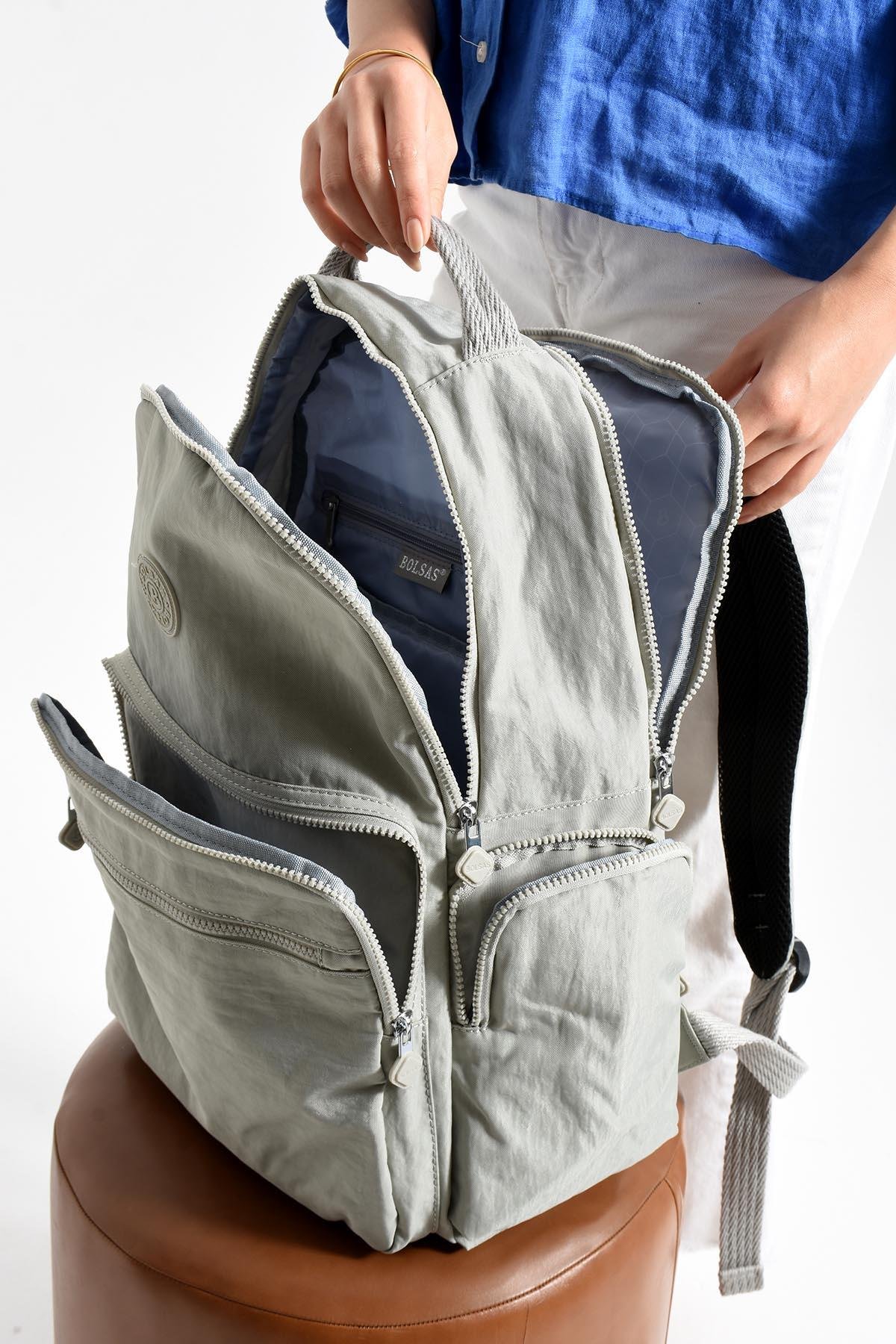 Bolsas Kadın Sırt Çanta Açık Gri 1094