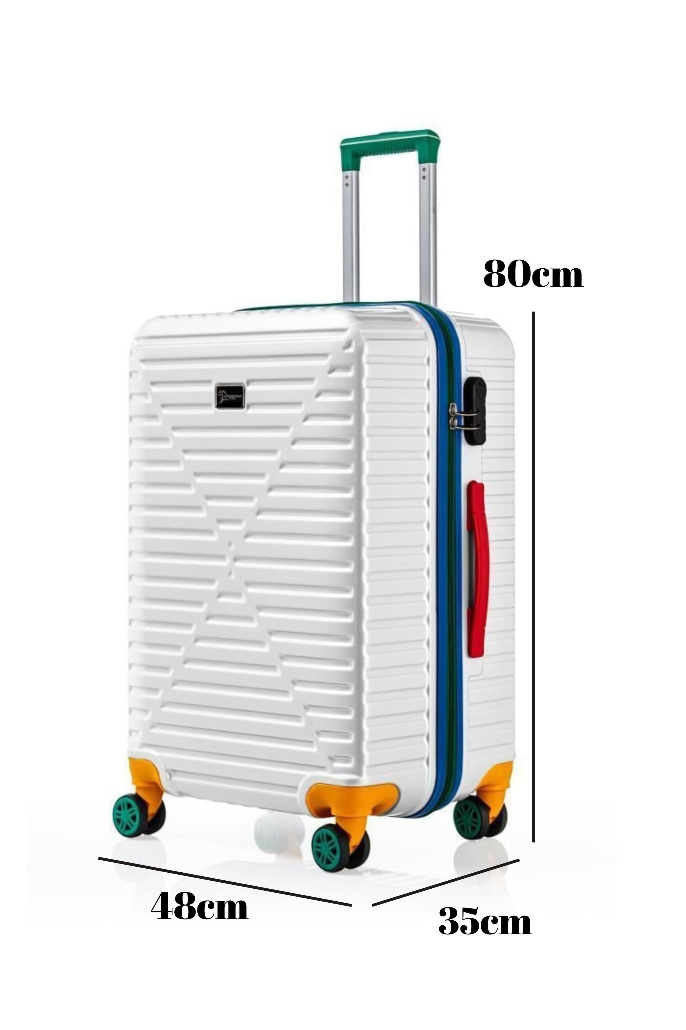 Büyük Boy %100 Polikarbon Valiz 4x2 Teker Beyaz 1088