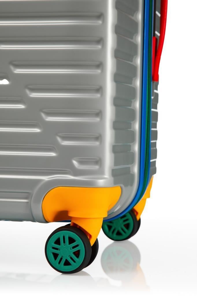 Büyük Boy %100 Polikarbon Valiz 4x2 Teker Gri 1088