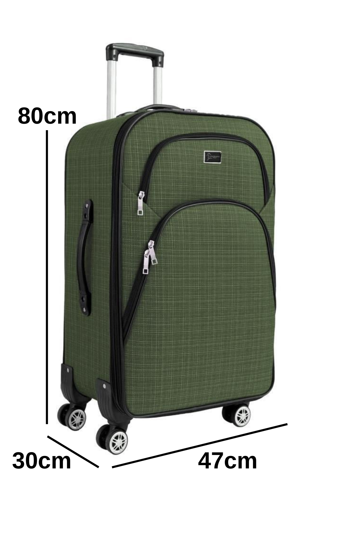 Büyük Boy 4 Teker Kumaş Valiz Haki 1081