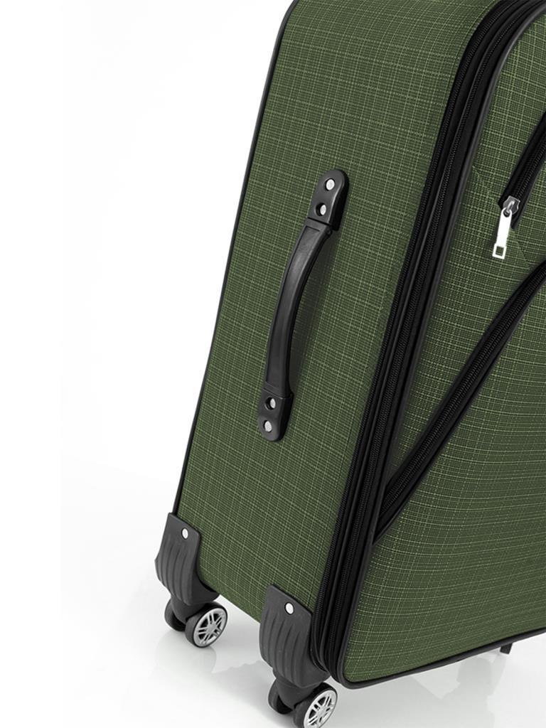 Büyük Boy 4 Teker Kumaş Valiz Haki 1081