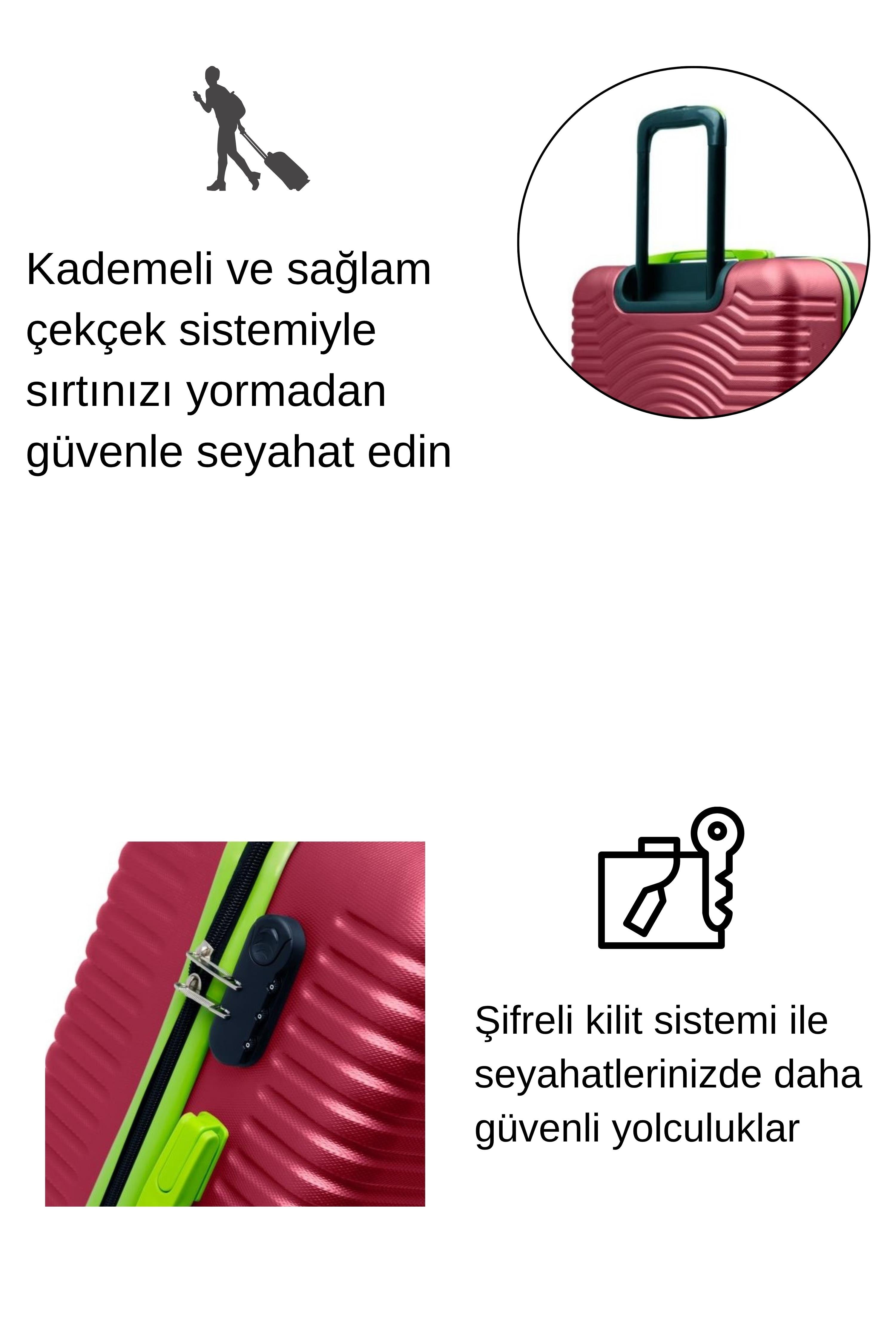 Büyük Boy Valiz 4x2 Teker Bordo 1169