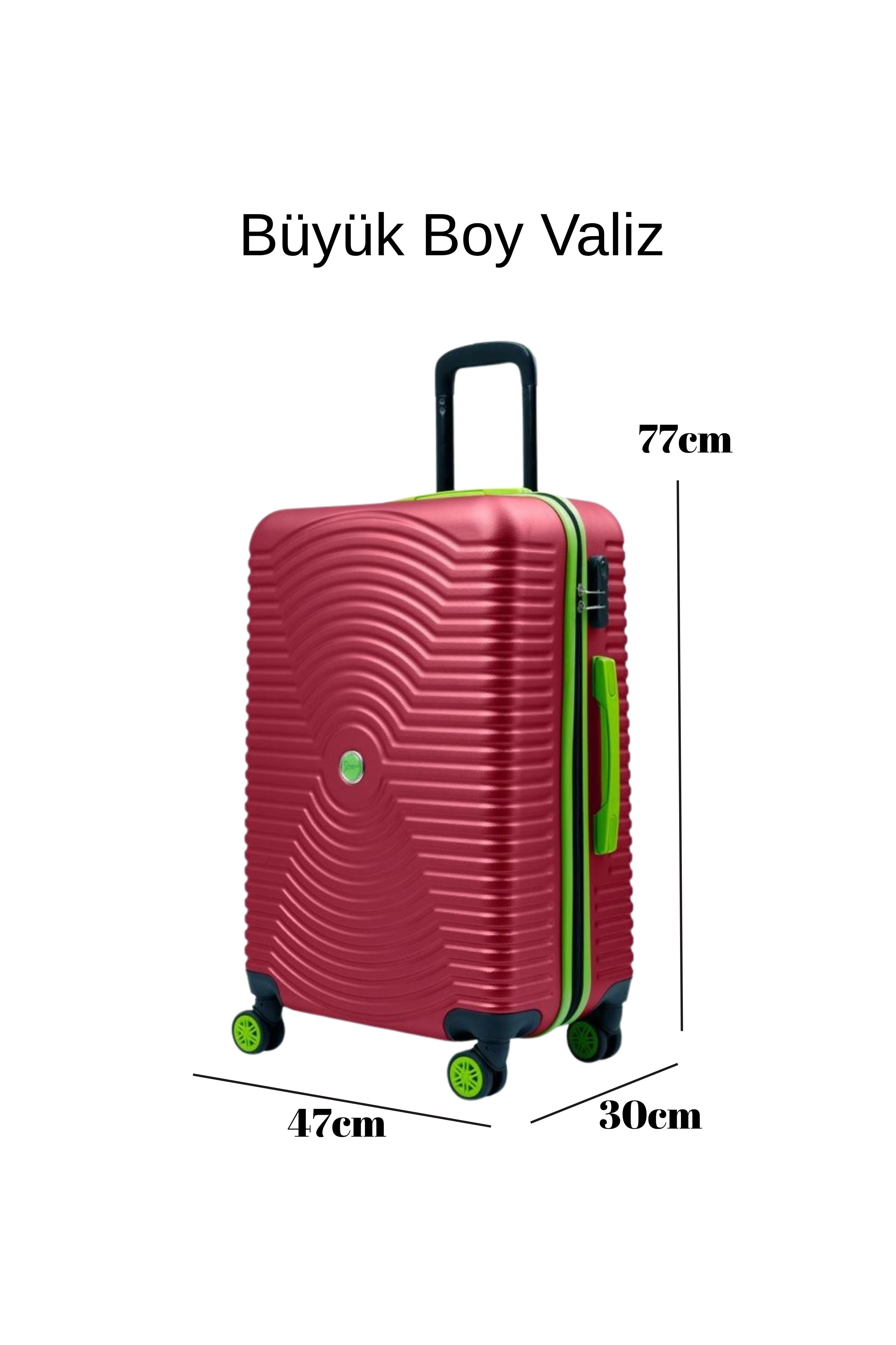 Büyük Boy Valiz 4x2 Teker Bordo 1169