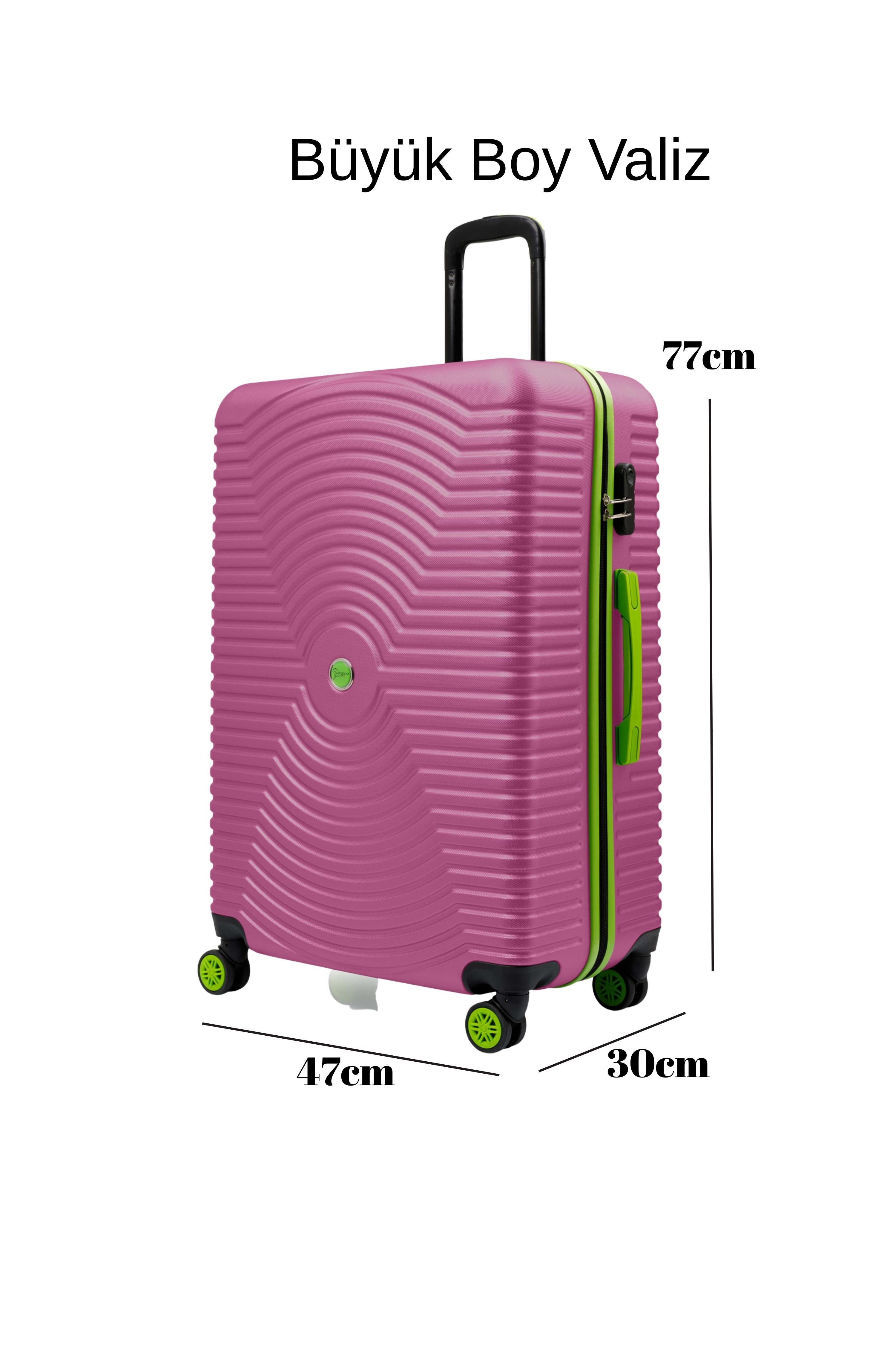 Büyük Boy Valiz 4x2 Teker Pembe 1169