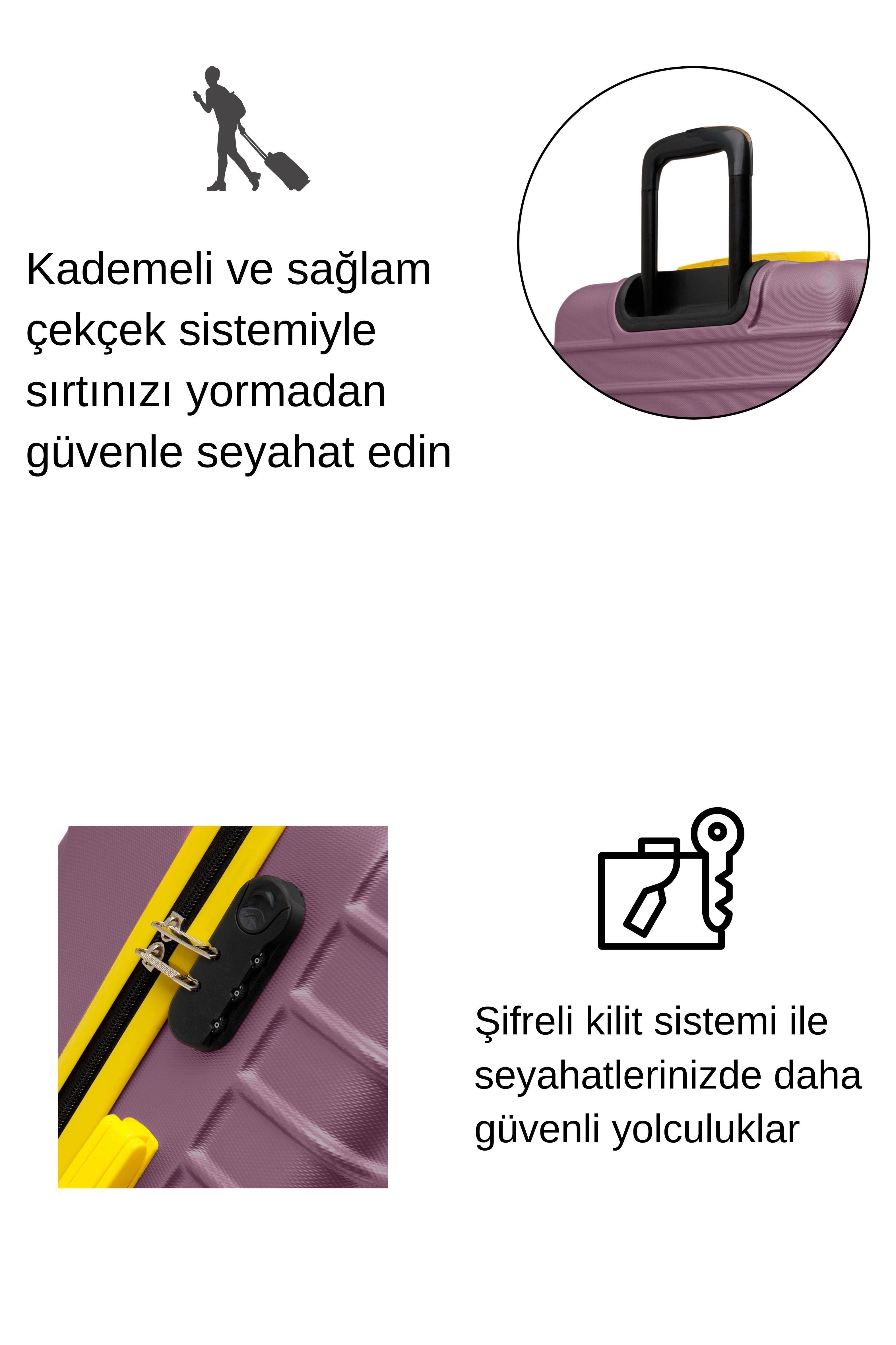 Büyük Boy Valiz 4x2 Teker Rose 1168