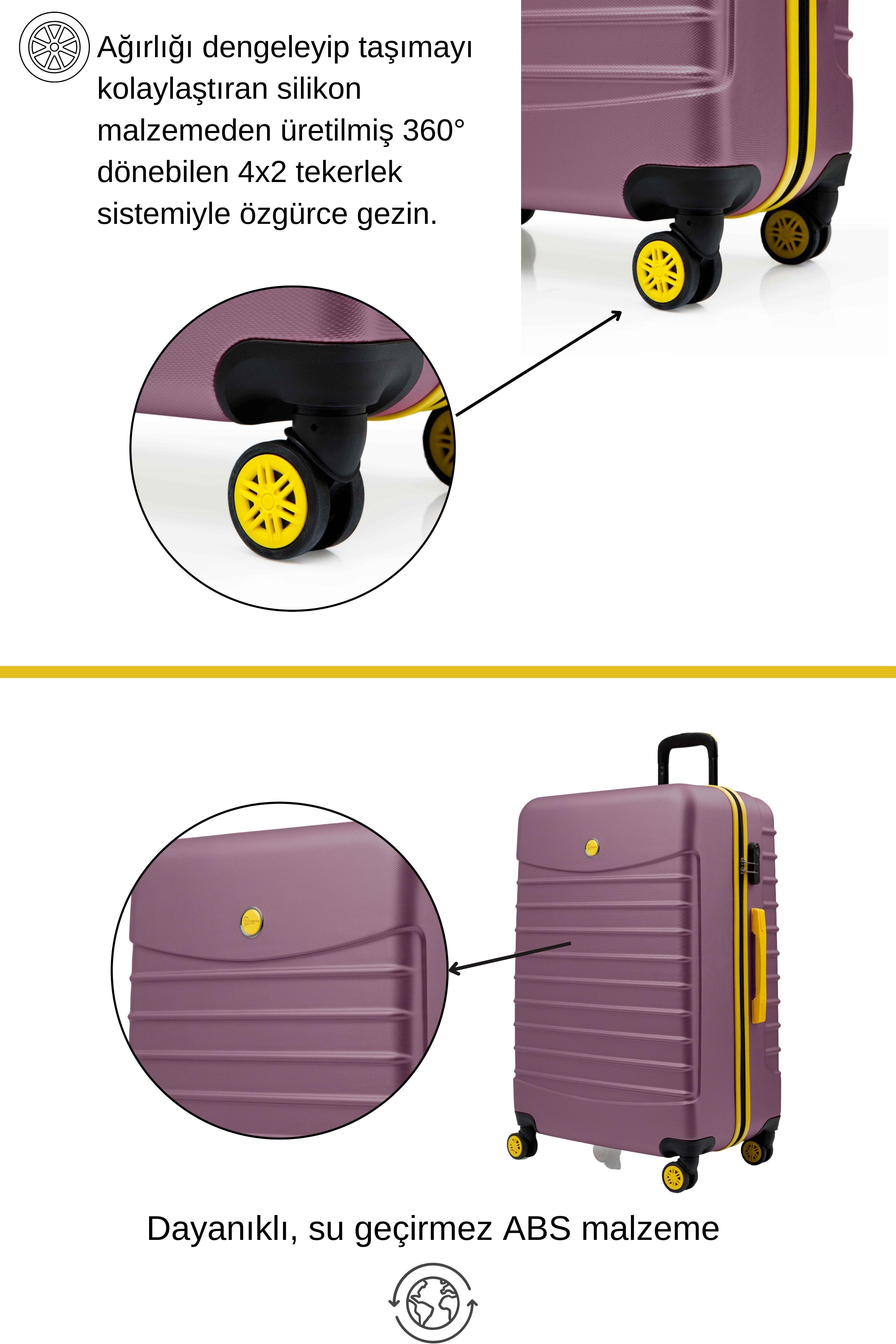 Büyük Boy Valiz 4x2 Teker Rose 1168