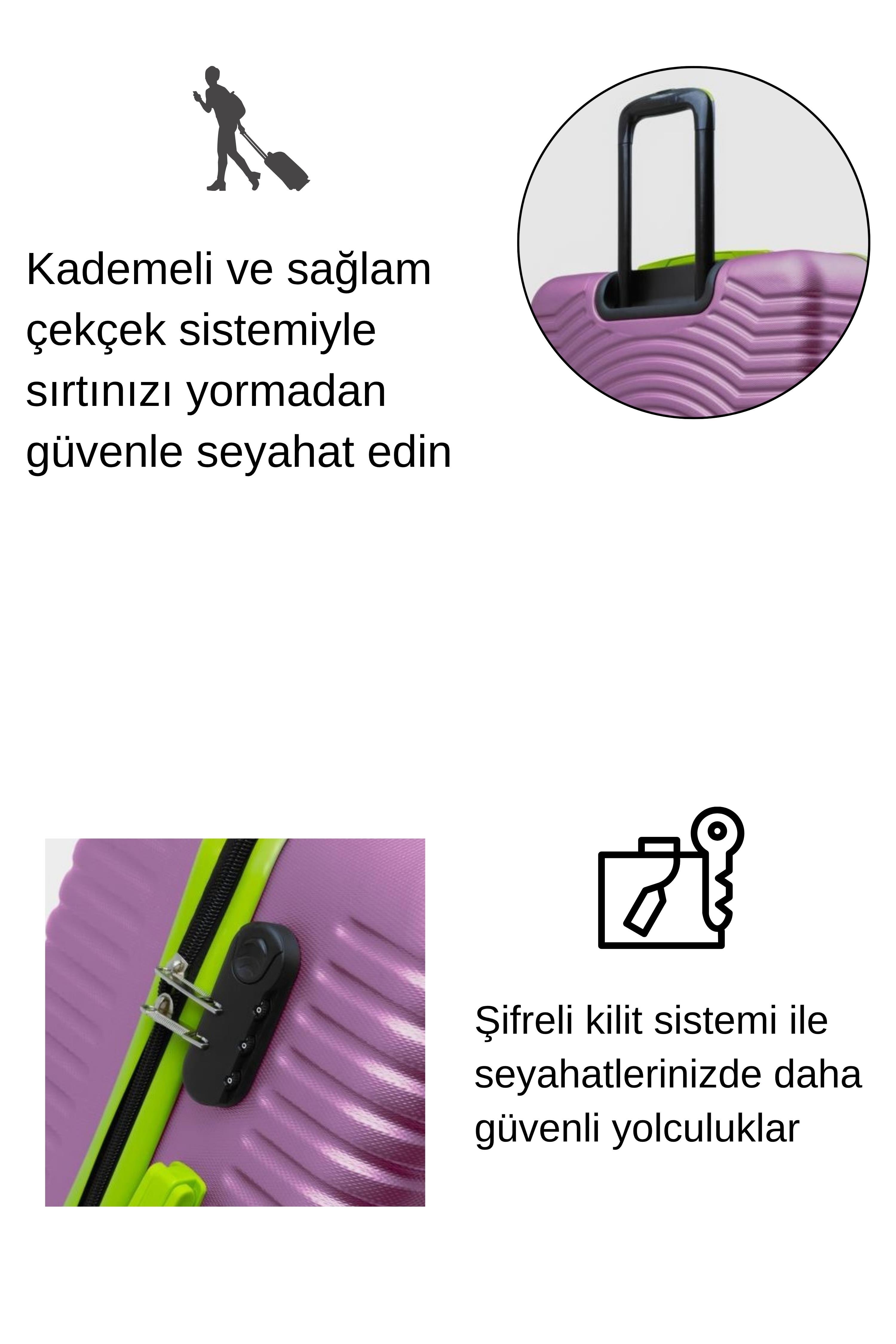 Büyük Boy Valiz 4x2 Teker Rose 1169