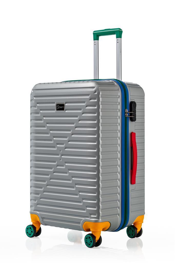 Büyük Ve Kabin Boy 2'li Valiz Seti %100 Polikarbon Valiz 4x2 Teker Gri 1088