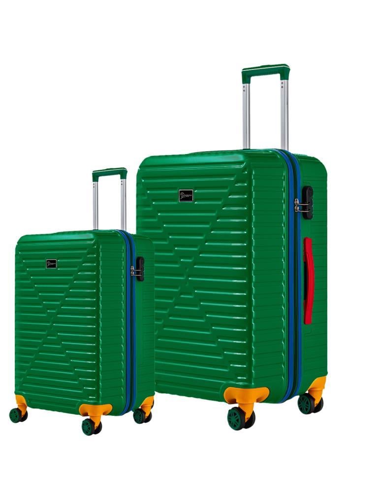 Büyük Ve Kabin Boy 2'li Valiz Seti %100 Polikarbon Valiz 4x2 Teker Yeşil 1088
