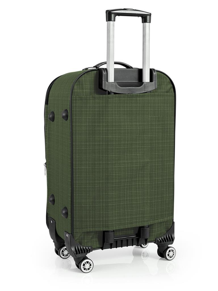 Büyük ve Kabin Boy Valiz Seti 4 Teker Kumaş Valiz Haki 1081