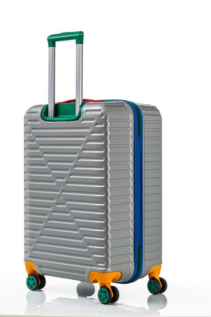 Büyük Ve Orta Boy 2'li Valiz Seti %100 Polikarbon Valiz 4x2 Teker Gri 1088