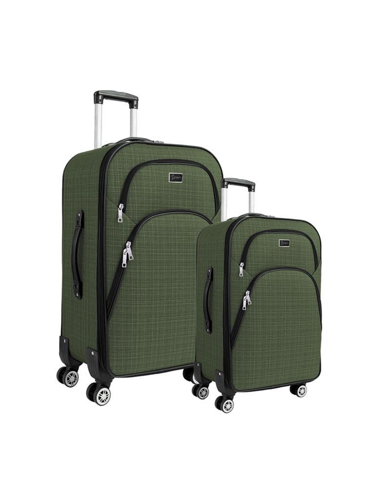 Büyük ve Orta Boy Valiz Seti 4 Teker Kumaş Valiz Haki 1081