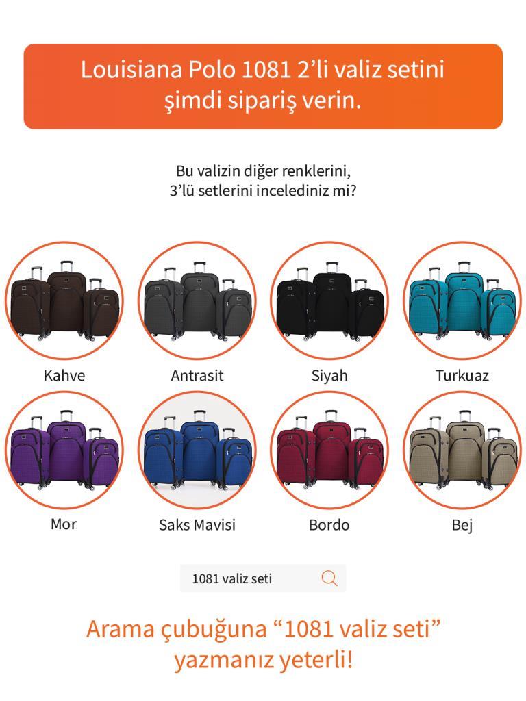 Büyük ve Orta Boy Valiz Seti 4 Teker Kumaş Valiz Lacivert 1081