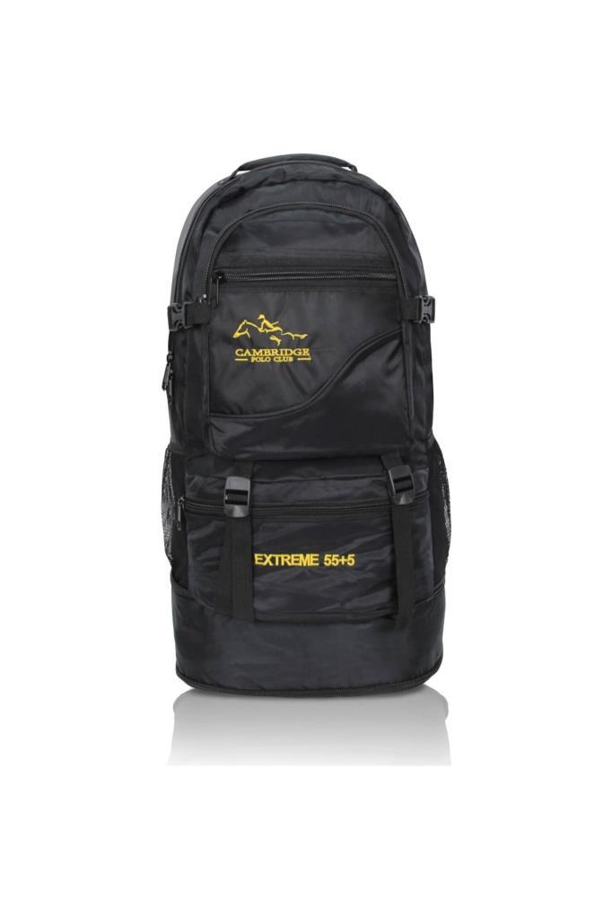 Cambrıdge Polo Club Unisex Dağcı Spor Sırt Çantası Körüklü Siyah 90007