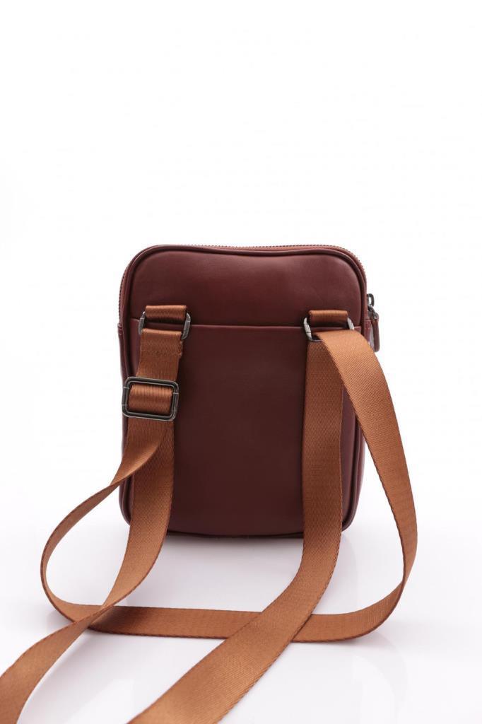 Grande Erkek Hakiki Deri Çapraz Askılı Çanta Taba 6550