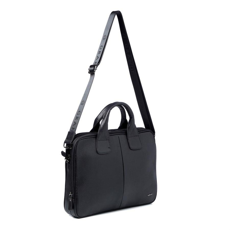 Grande Erkek Hakiki Deri Evrak Çantası Siyah 6878