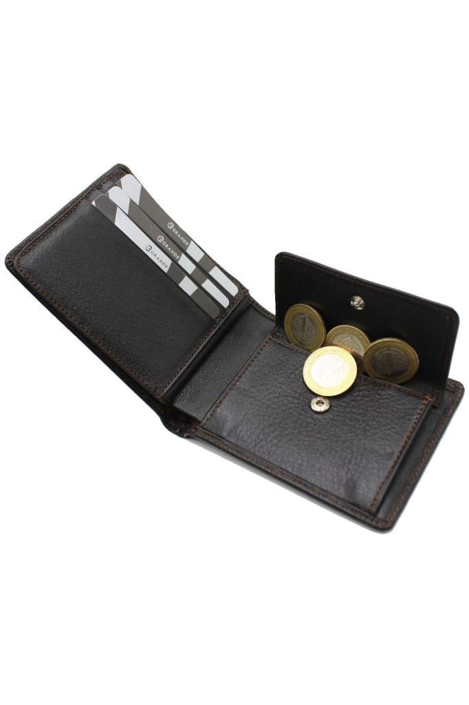 Grande Hakiki Deri Erkek Cüzdan Kahve 1504