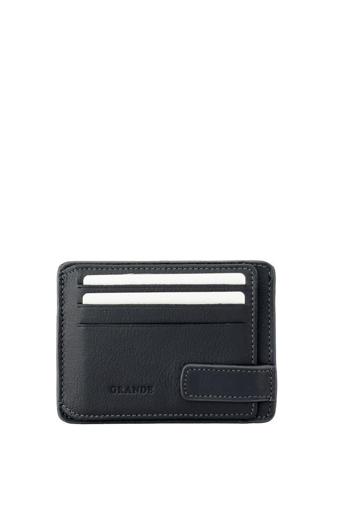 Grande Hakiki Deri Erkek Cüzdan Kartlık Gri 544-M