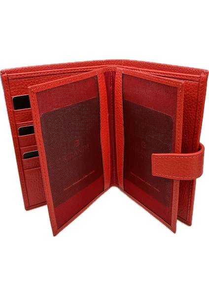Grande Hakiki Deri Erkek Cüzdan Kırmızı 2462