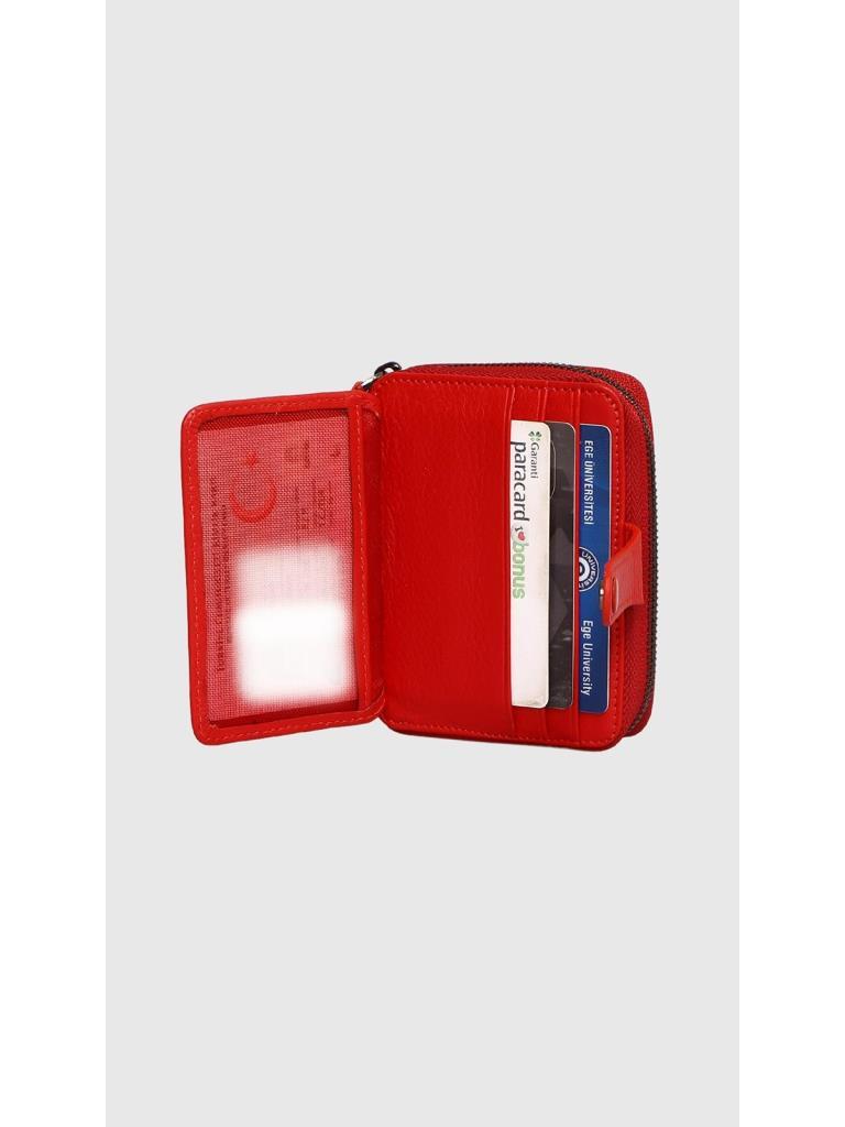 Grande Hakiki Deri Erkek Cüzdan Kırmızı 739