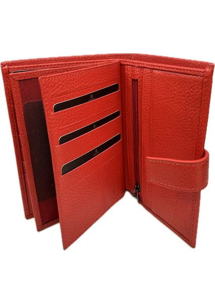 Grande Hakiki Deri Erkek Cüzdan Kırmızı 2462
