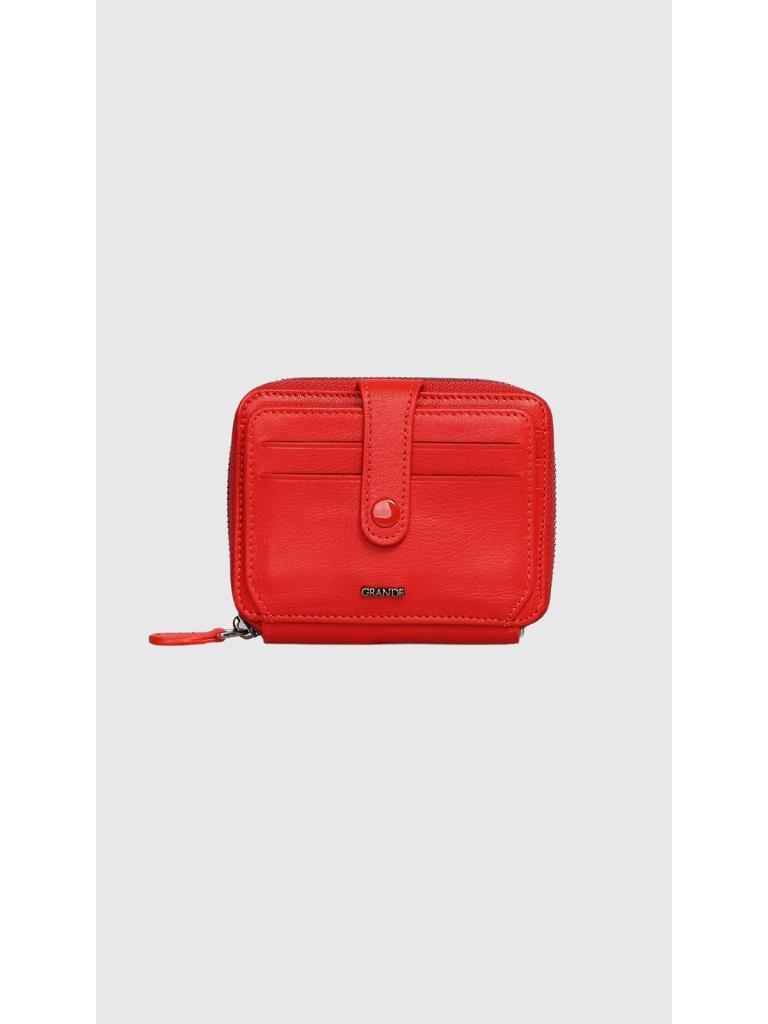Grande Hakiki Deri Erkek Cüzdan Kırmızı 739