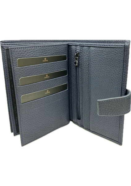 Grande Hakiki Deri Erkek Cüzdan Lacivert 2462