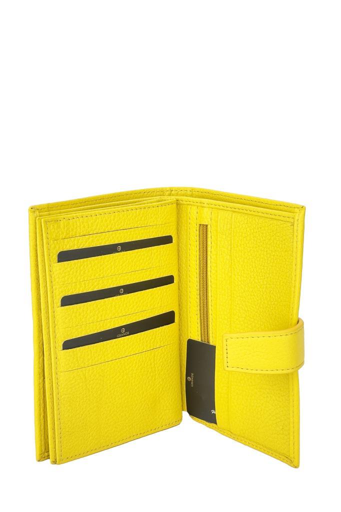 Grande Hakiki Deri Erkek Cüzdan Sarı 2462