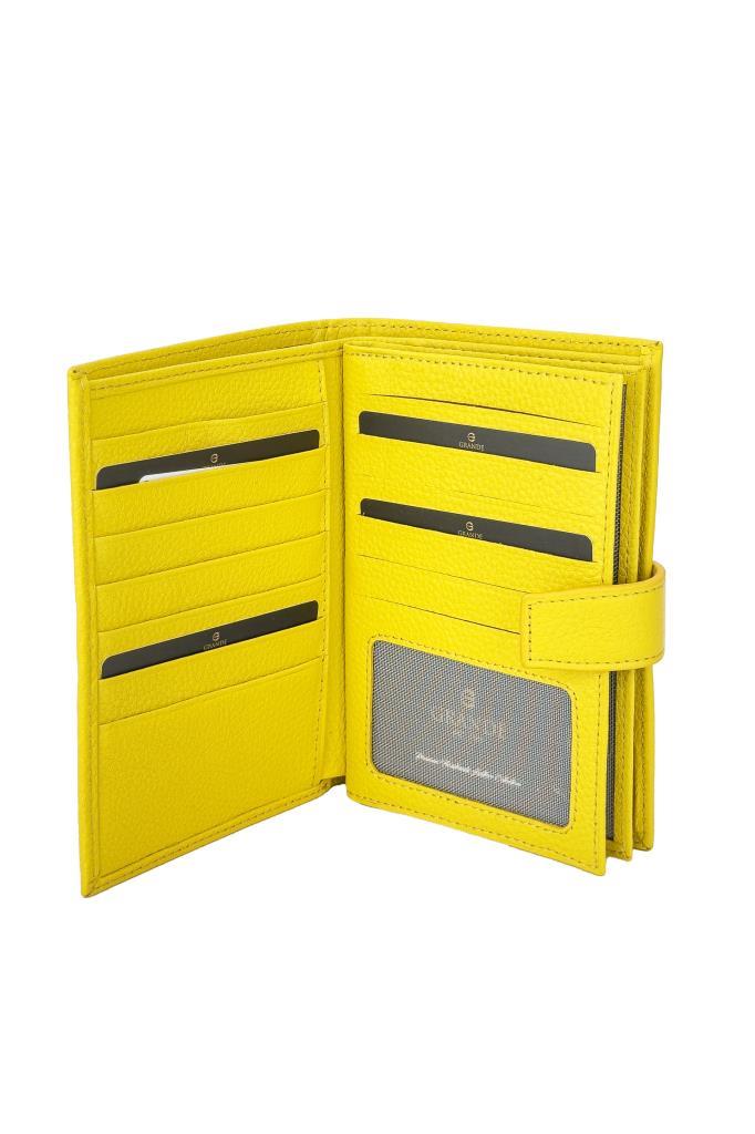 Grande Hakiki Deri Erkek Cüzdan Sarı 2462