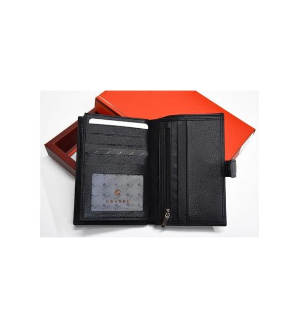 Grande Hakiki Deri Erkek Cüzdan Siyah 2462