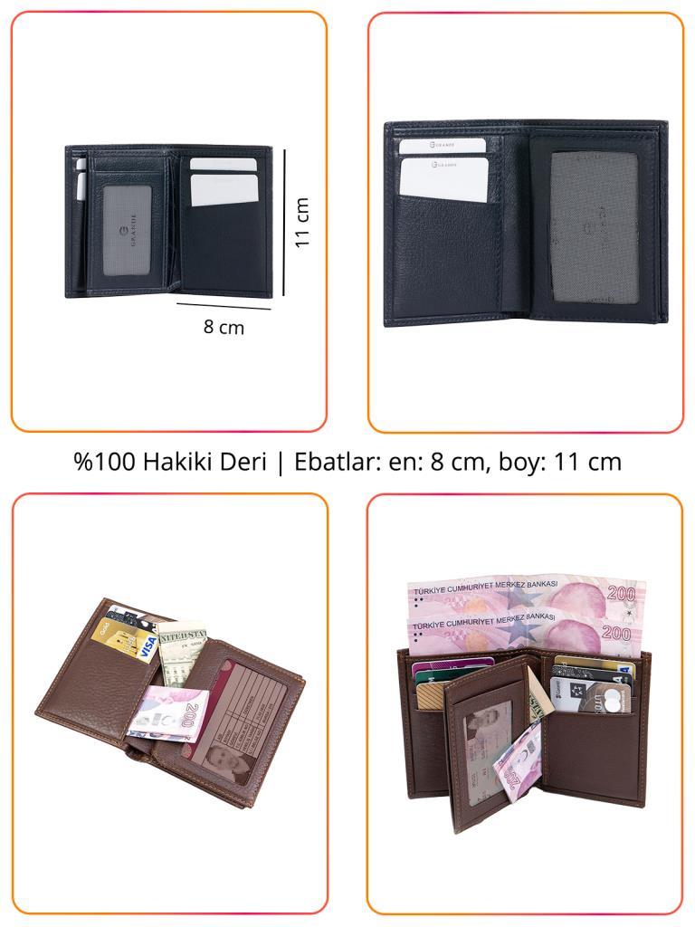 Grande Hakiki Deri Erkek Cüzdan Siyah 1729