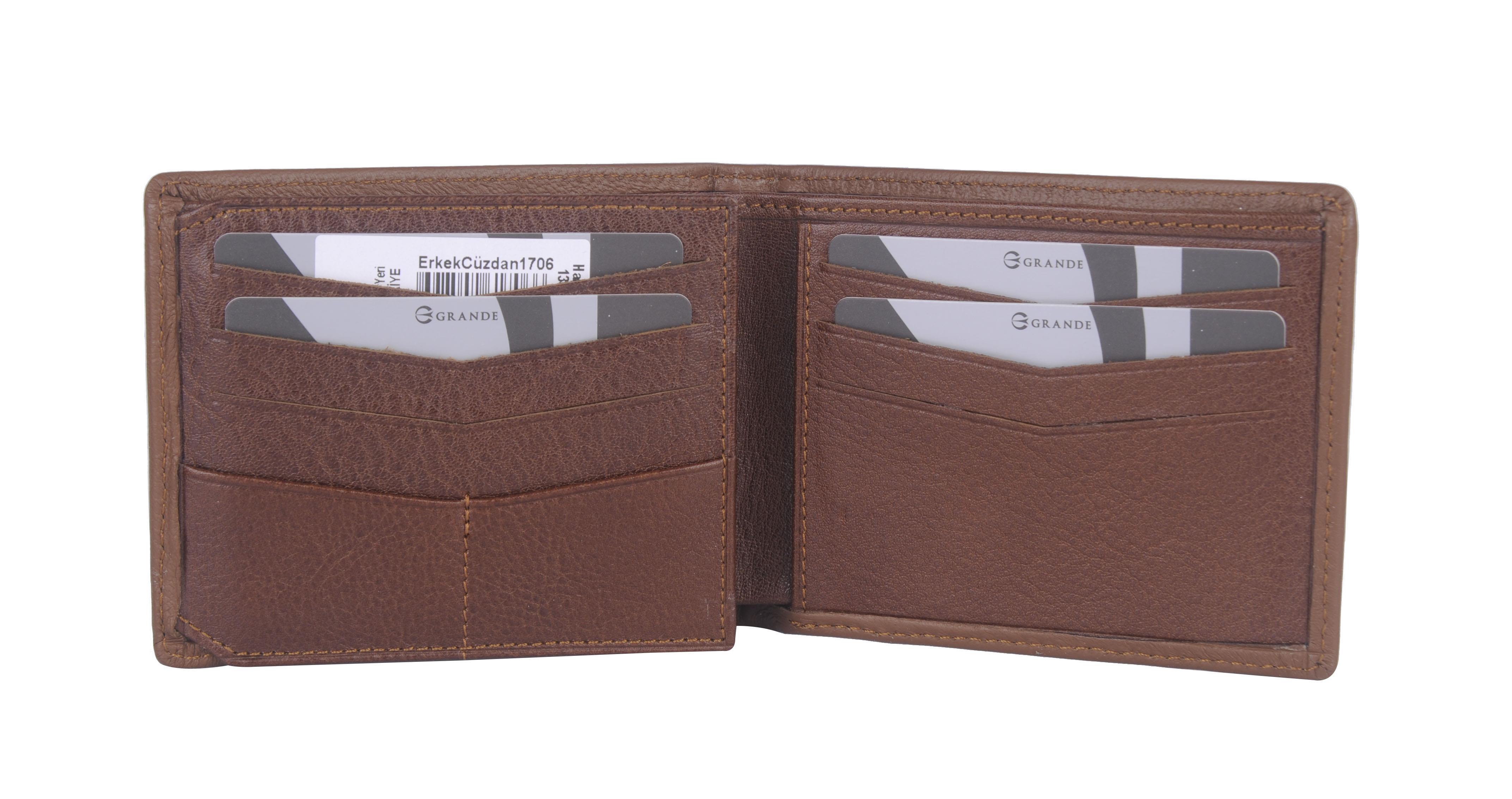 Grande Hakiki Deri Erkek Cüzdan Taba 1706