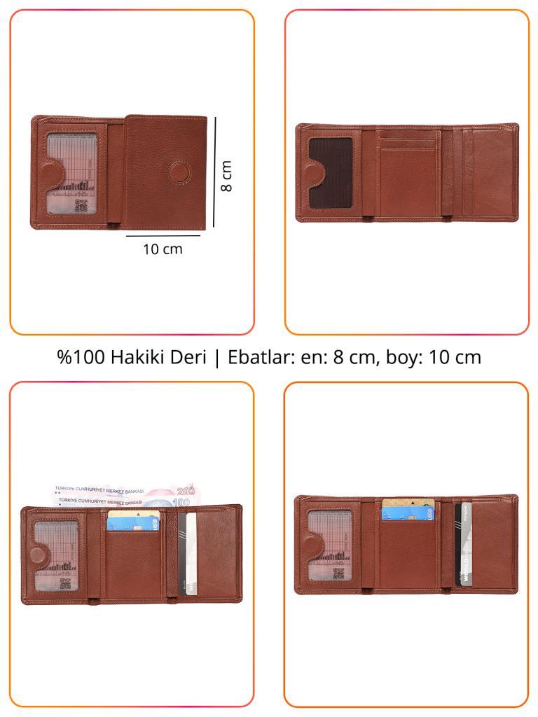 Grande Hakiki Deri Erkek Cüzdan Taba 1414