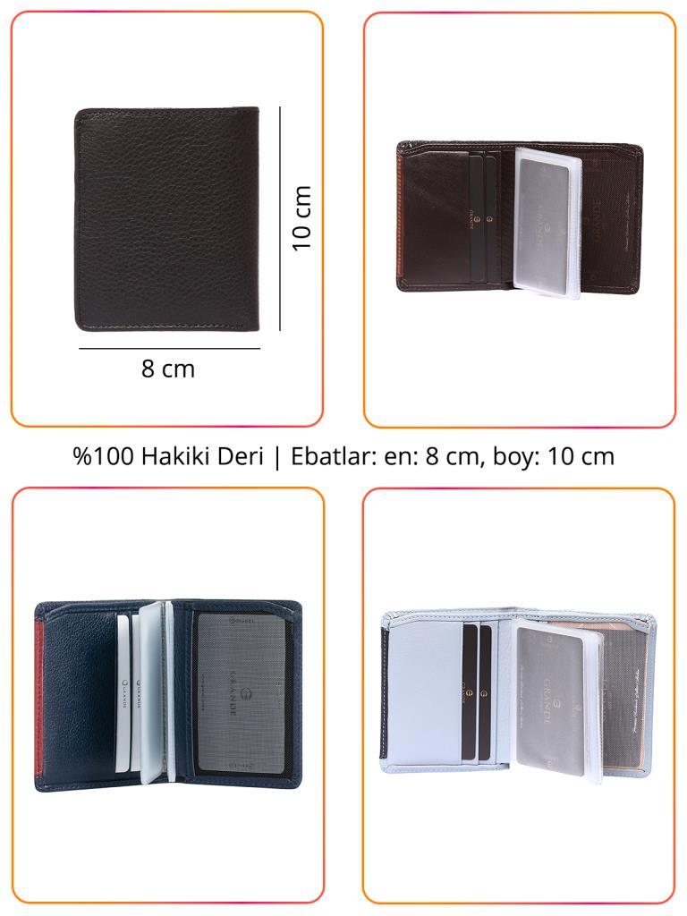 Grande Hakiki Deri Erkek Cüzdanı Buz Mavi 702