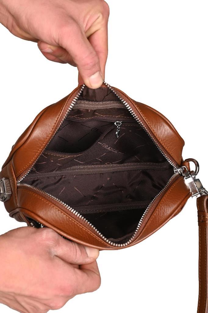 Grande Hakiki Deri Erkek El Çantası G2 Taba 4288