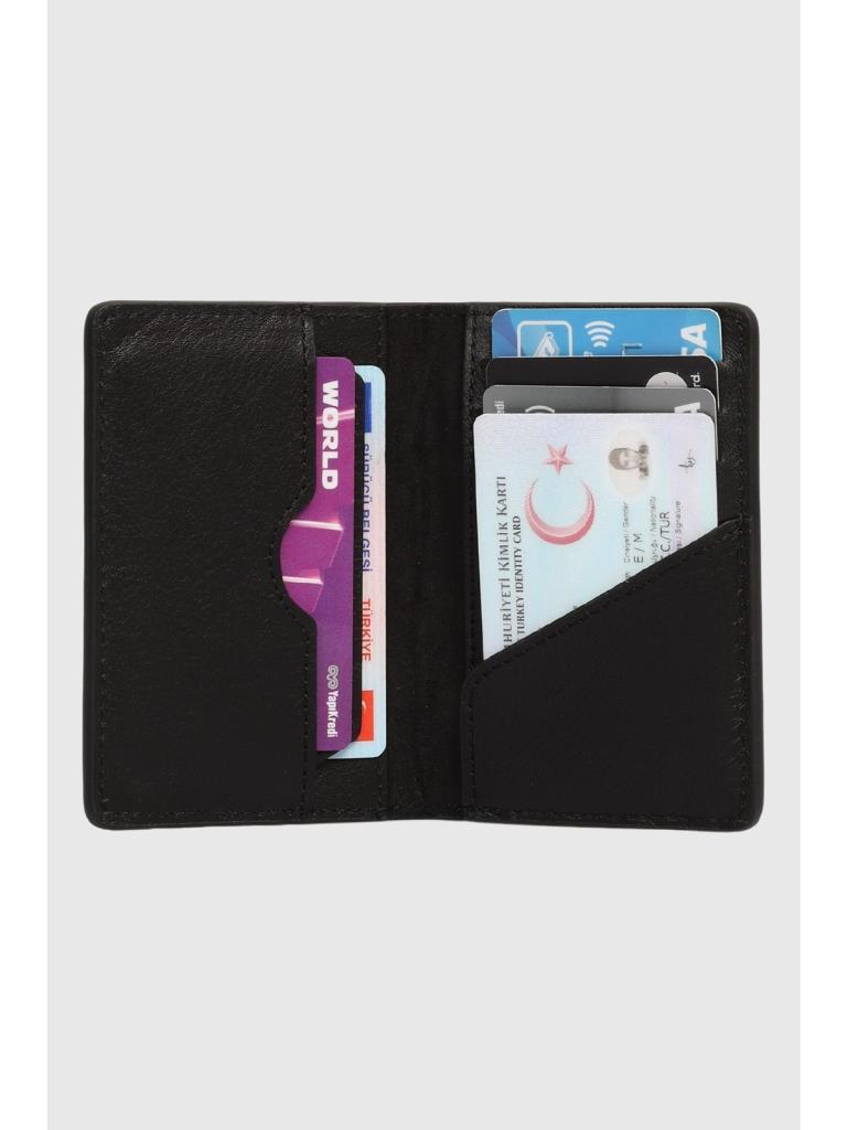 Grande Hakiki Deri Erkek Kartlık Cüzdan Siyah 855