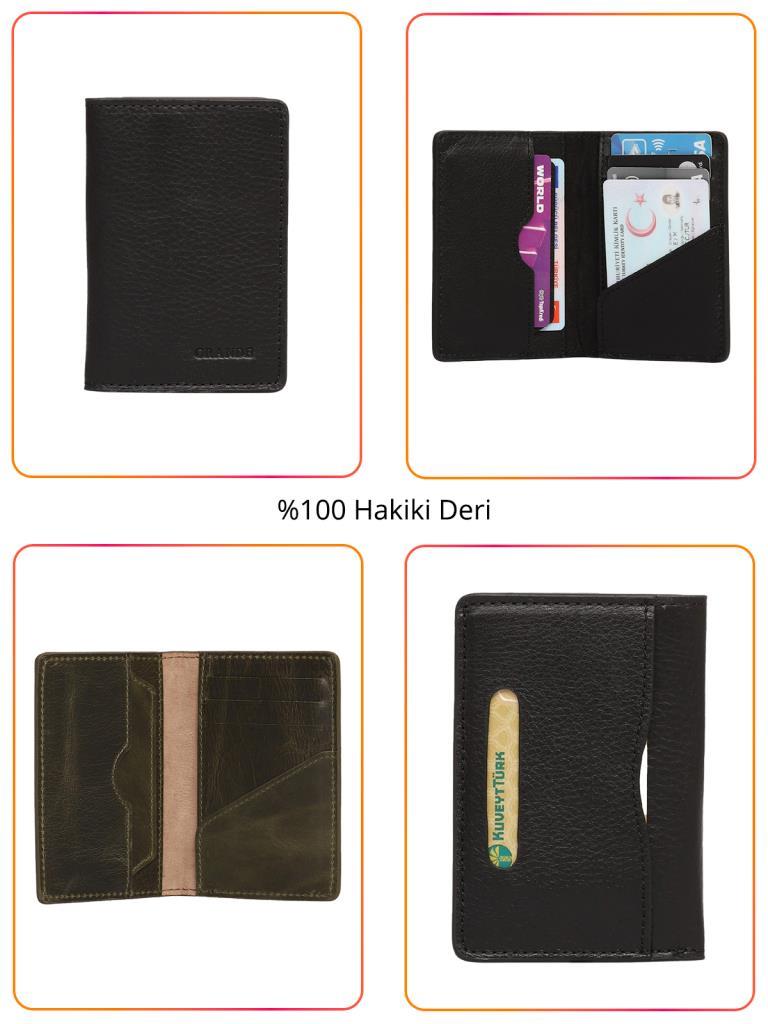 Grande Hakiki Deri Erkek Kartlık Cüzdan Siyah 855