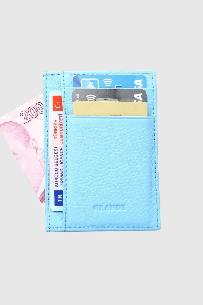 Grande Hakiki Deri Erkek Kartlık Gök Mavi 750