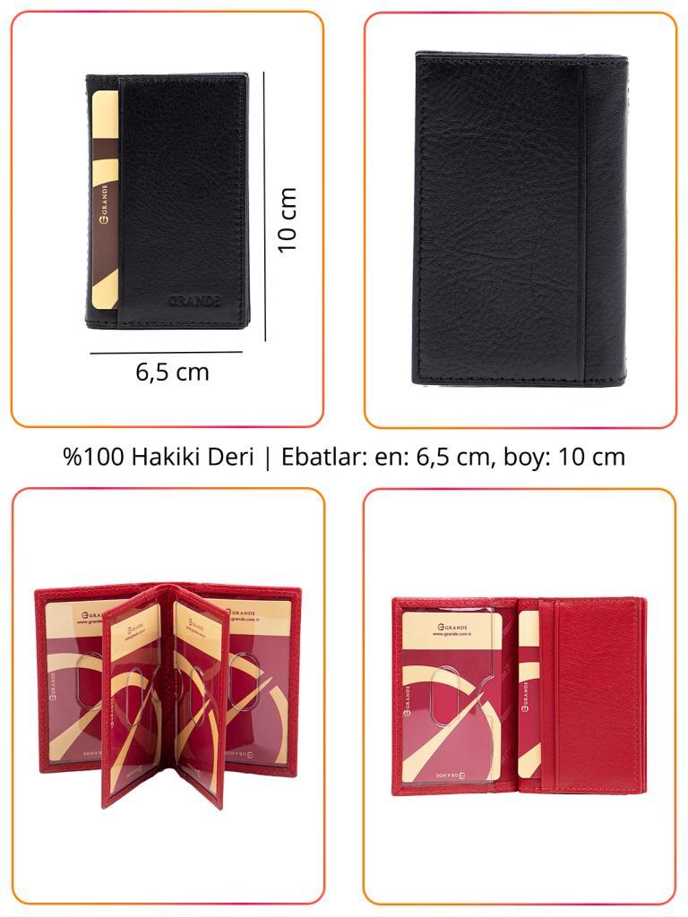 Grande Hakiki Deri Erkek Kartlık Kırmızı 825
