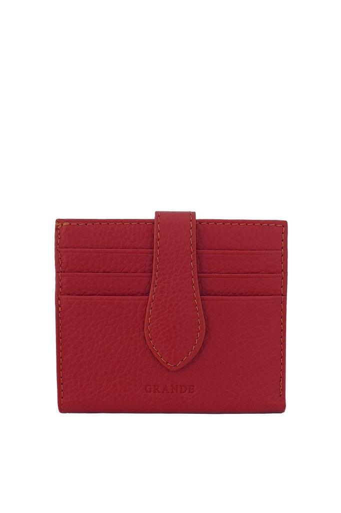 Grande Hakiki Deri Erkek Kartlık Kırmızı 718