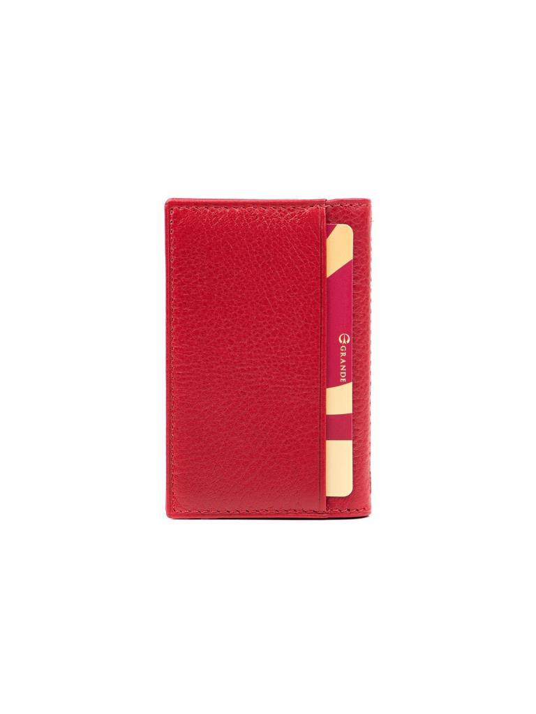 Grande Hakiki Deri Erkek Kartlık Kırmızı 825