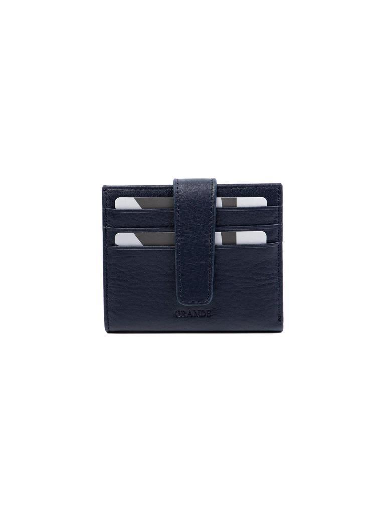 Grande Hakiki Deri Erkek Kartlık Lacivert 718