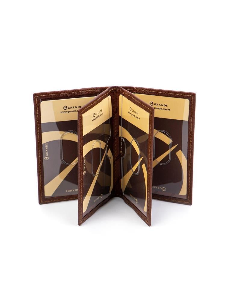 Grande Hakiki Deri Erkek Kartlık Taba 825