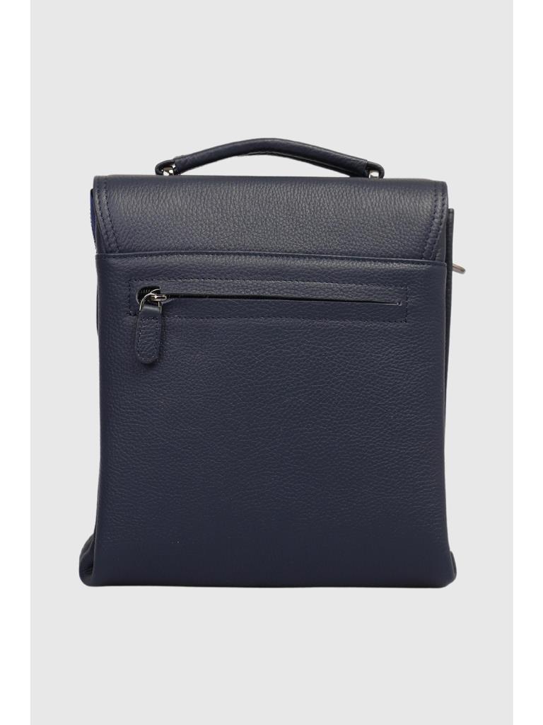 Grande Hakiki Deri Erkek Postacı Çantası Lacivert 4260